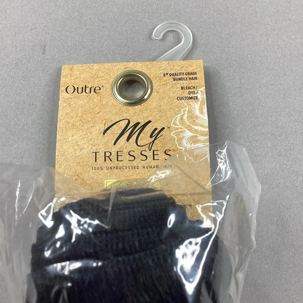 Blowout Relaxed 14” Natural Black 100% Unprocessed Human Hair Extensions - Picture 5 of 5